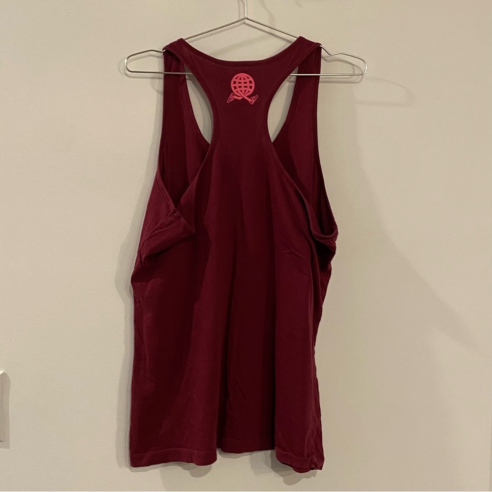 Nike Run The Earth Burgundy & Pink Slim Fit Graphic Tank Top - Picture 3 of 8
